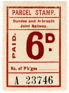 (I.B) Dundee & Arbroath Joint Railway : Parcel Stamp 6d