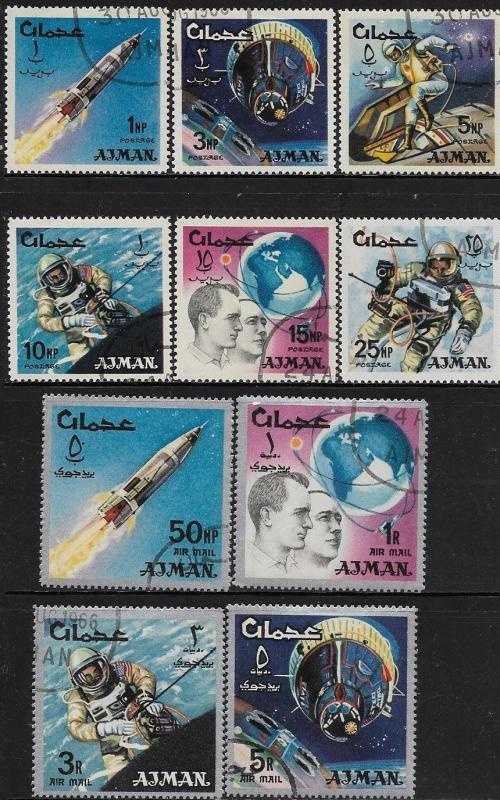 Ajman 1966 Space Exploration MI# 93-102 /CTO