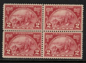 SCOTT 615 1924 2 CENT HUGUENOT-WALLOON TERCENTENARY ISSUE BLK OF 4 MNH OG VF!