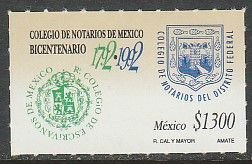 MEXICO 1736, NOTARY COLLEGE OF MEXICO CITY. MINT, NH. VF.