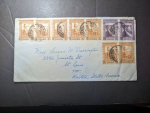 1939 Portugal Colony Cover Portuguese Angola to St Louis MO USA