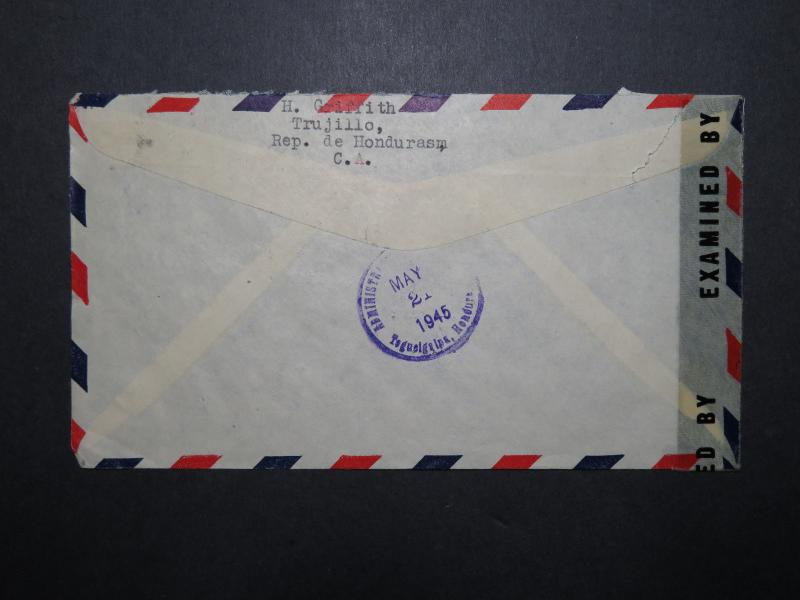 Honduras 1945 Censor Cover to Ohio (II) - Z12004