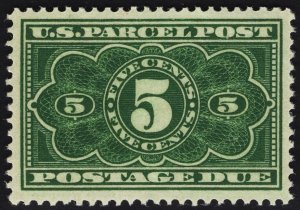 US# JQ3 5c Dark Green Parcel Postage Due MINT Hinged SCV $10.00