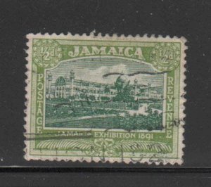 JAMAICA #88  1922  1/2p  EXIBITION BUILDING      F-VF  USED  b