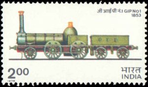 India  #719-722, Complete Set(4), 1976, Trains, Never Hinged