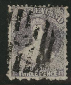 New Zealand Scott 33 Victoria 3p 1864 Chalon Head star wmk perf 12.5