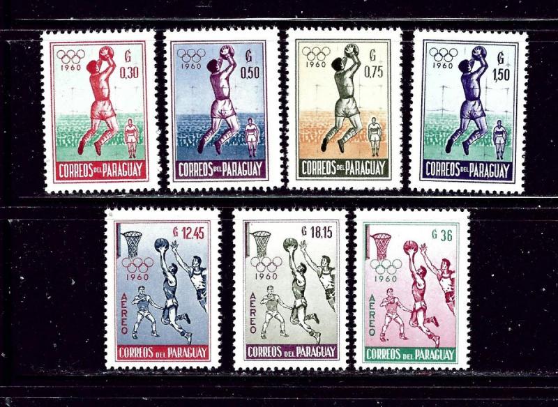 Paraguay 556-59 and C262-64 MNH 1960 Basketball