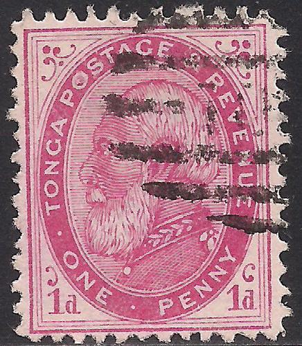 Tonga  # 1  Used   VF light cancel  Cat $ 4