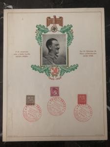 1939 Prague Bohemia Moravia Germany Souvenir Sheet Cover FDC Hitler Birthday