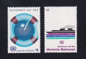 United Nations Vienna  #31-32  MNH  1983  safety at sea . lifebelt  liner  ship