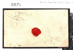 GB Cover LATE USE IMPERF 1d Red Plate 170 *Clifton* Sideways Duplex 1855 587c 