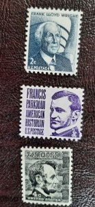 US Scott # 1280-1282; Prominent Americans issue from 1965-78; MNH, og; F/VF