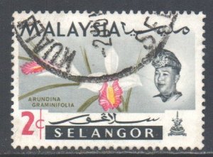 Malaya Selangor Scott 87 - SG137, 1965 Flowers 2c used