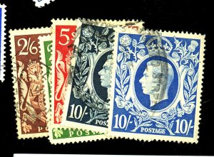 GREAT BRITAIN 249-251A USED FVF Cat $40