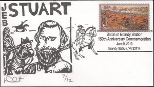 3 Dave Curtis Reductive Cut Cachet Covers for 2013 The Civil War: 1863 Stamps