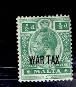 MALTA SCOTT#MR1 1917 KING GEORGE V WAR TAX OVERPRINT - MH