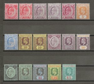 MALAYA/STRAITS SETTLEMENTS 1906/12 SG 153/67 + Chalky Papers MINT Cat £358