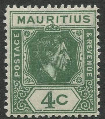 Mauritius - Scott 213 - KGVI Definitive Issue -1938 - MLH -Single 4c Stamp