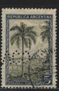 Argentina Sc#500 Used - perfin ACO