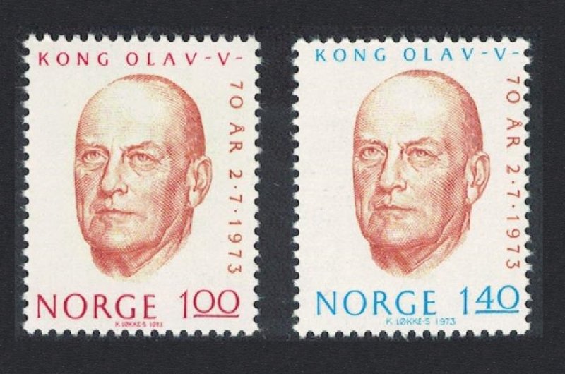 Norway King Olav's 70th Birthday 2v 1973 MNH SC#619-620 SG#702-703