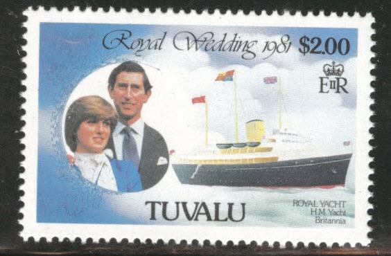 TUVALU Scott 161 MNH** 1981 Royal wedding yacht stamp