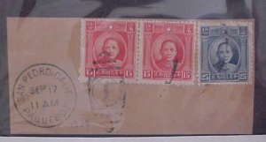 CHINA  STAMPS on PIECE  USA PAQUEBOT SAN PEDRO #2152A