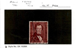 Germany - Berlin, Postage Stamp, #9N69 Used, 1951 Albert Lortzing (AB)