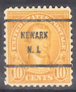 United States Precancel 10¢ Monroe, Newark, NJ