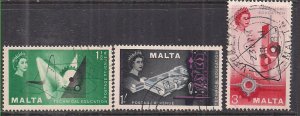 Malta 1958 QE2 Set Technical Education used SG 286-288 ( E574 )