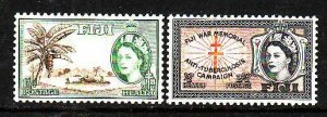 Fiji-Sc#B3-4- idAA-unused NH QEII semi-postal set-1954-