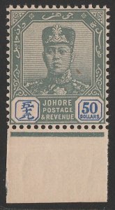 MALAYA - Johore 1904 Sultan $50 green & ultramarine, wmk Rosette. MNH **.