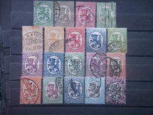 FINLAND, 1917-29, used set,  Arms, Scott 83-107 (incl 102)