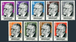 Uruguay 648-656,lightly hinged.Mi 866-874. Dr. Martin C.Martinez,statesman,1960.