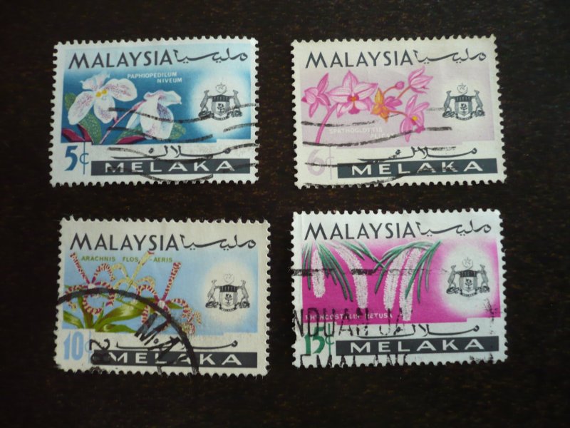 Stamps - Malaya Malacca - Scott# 69-72 - Used Part Set of 4 Stamps