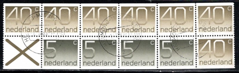 Netherlands Scott # 536d, used, booklet pane, se-tenant