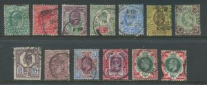 GB KEVII 1902 definitive clean lightly used set