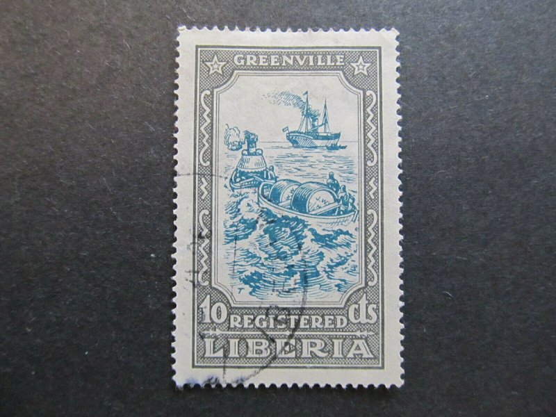 A4P25F21 Liberia Registration Stamp 1924 10c used