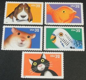 1998 32c Bright Eyes Scott 3230-3234 set of 5 Mint NH