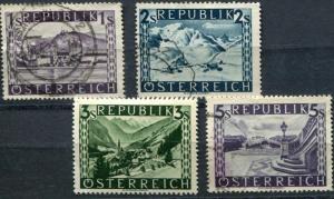 Austria SC#478-81 Views of Austria 1s 2s 3s 5s Canceled