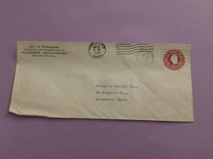 U.S. City of Worcester Buildings Dept  Mass 1933  Pre Paid Stamp Cover R50700