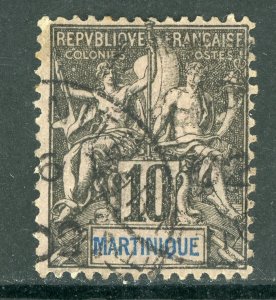 Martinique 1892 French Colony 10¢ Commerce & Navigation Scott #38 VFU D802