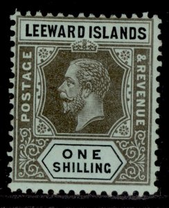 LEEWARD ISLANDS GV SG54b, 1s black/ blue-green, LH MINT. Cat £18.