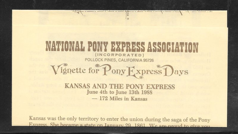 Just Fun Cover #2278 Sacramento - St Joseph Pony Express 128 Years Comm (my4429)