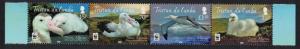 Tristan da Cunha WWF Albatross Bird strip of 4v SG#1063-1066