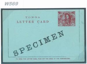 W569 TONGA Post. Stat. Specimen/Unused {samwells-covers}