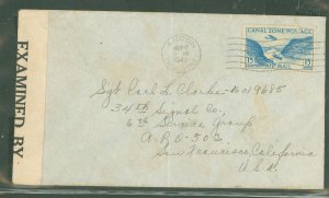 Canal Zone  Canal Zone 15c Airmail, Ancon, Canal Zone, To San Francisco, Jan. 2. 1943, U S Censor Seal, From a U S Nurse.