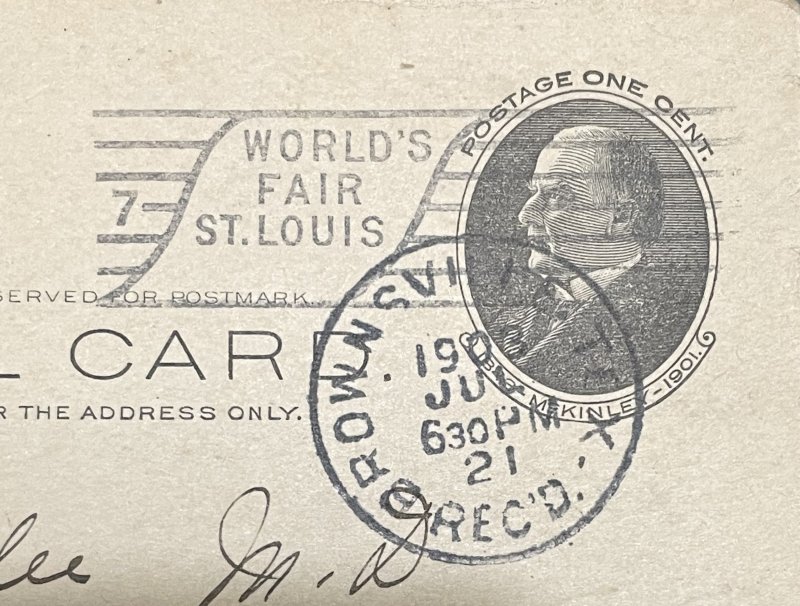 US Stamp UX18 Used with 1903 World's Fair St. Louis Cancel