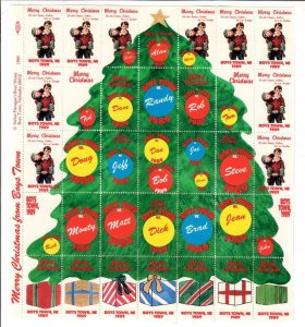 Boys Town Christmas Seal Poster Stamps - Full MNH sheet from 1989