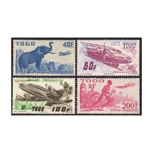 Togo C14-C17,MNH.Michel 213-216. 1947.Transport,Elephants,Planes,Post Runner.