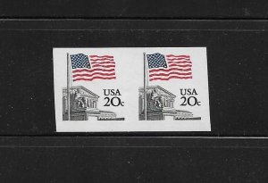 US Stamps: EFO: #1895d; 20c 1981 Flag over Supreme Court Coil; Imperf Pair; MNH